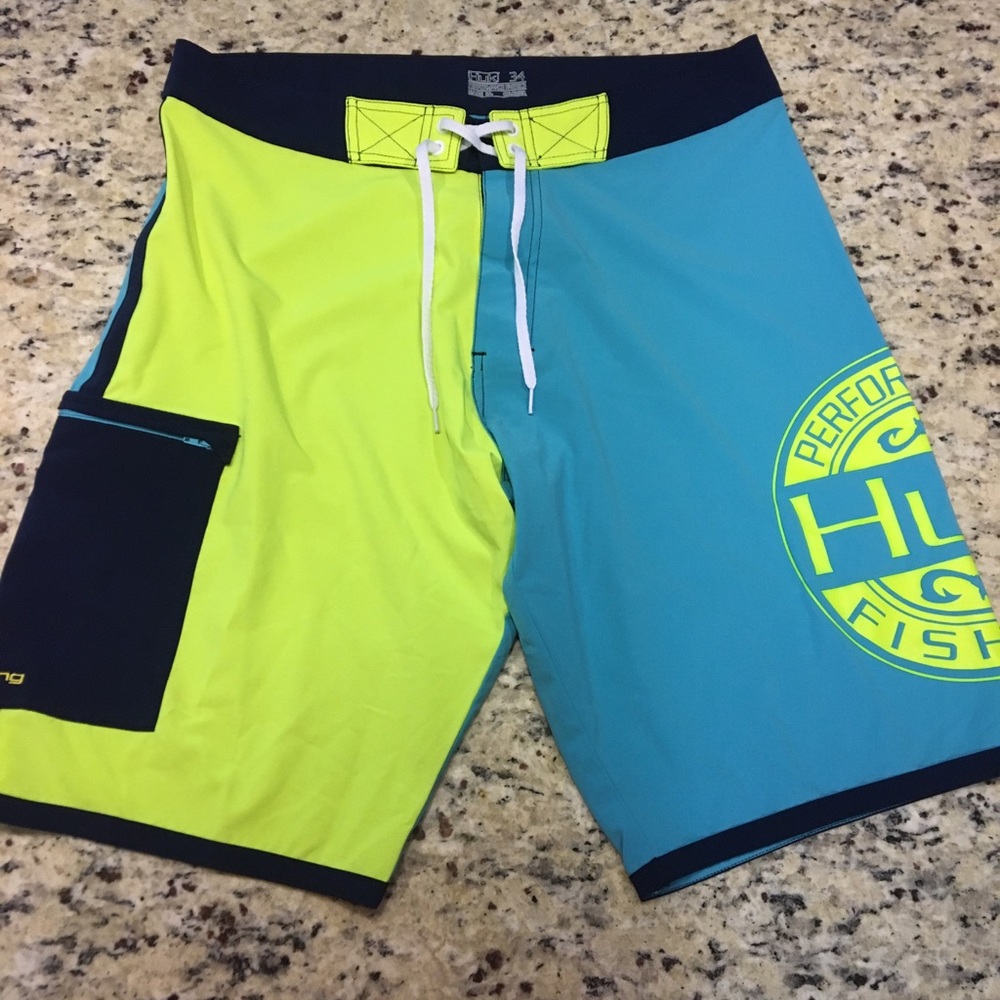 New! Never worn Huk swim trunks